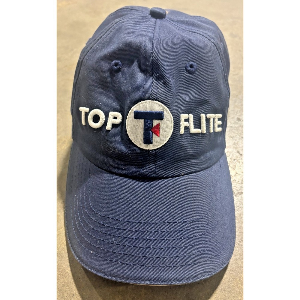 Top Flite TL-Tour Golf Hat Navy Blue Adjustable Strapback Embroidered Cap